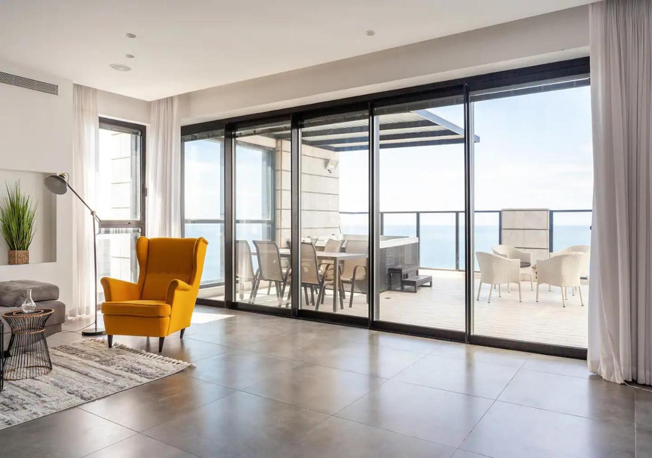 바트얌 Oַ&O Group- Luxury Penthouse Jacuzzi Sea 36 Floor 아파트 외부 사진